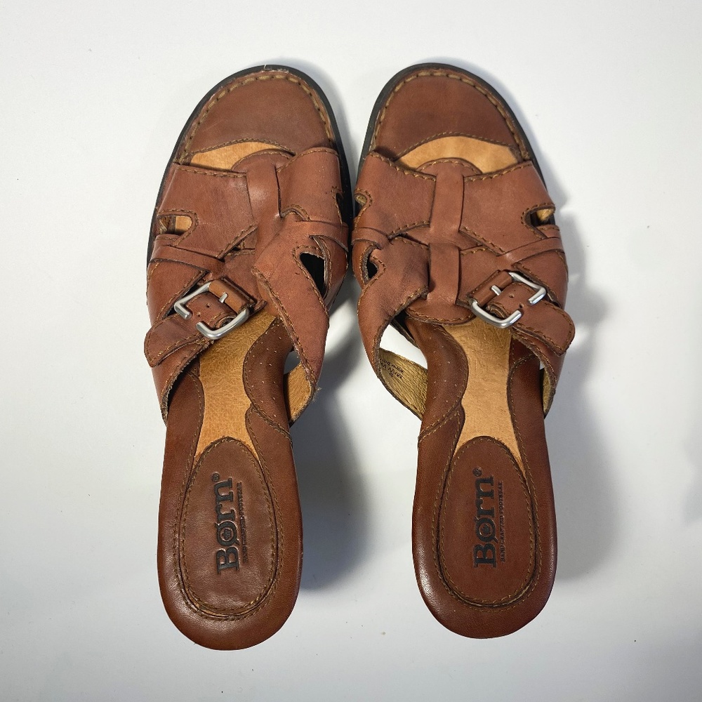 Born Leather Heeled Sandals